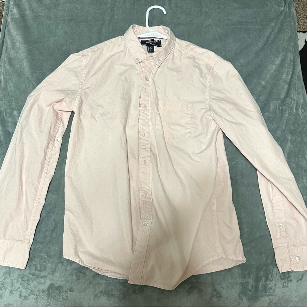 Forever 21 Light Pink Casual Button Down Shirt